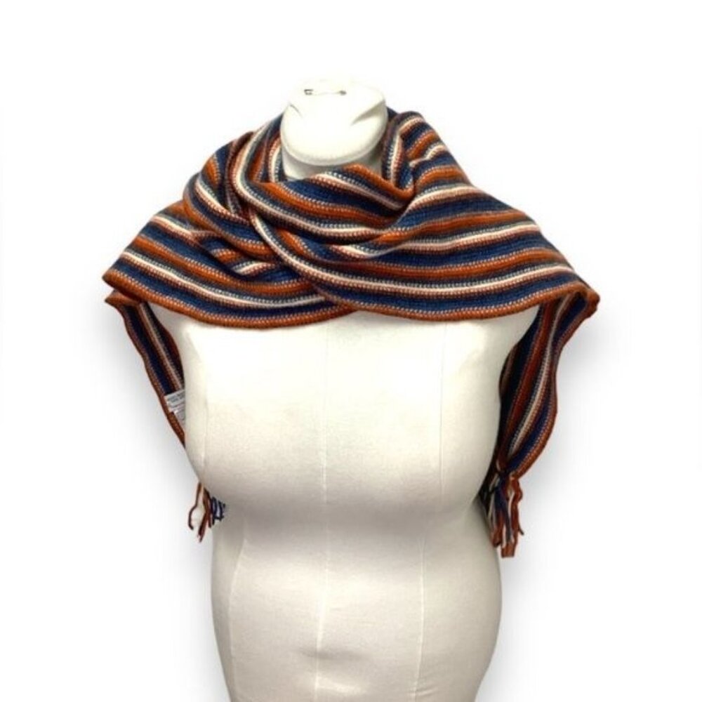 William Brunton Hand Knits (Scotland) Long Wool Scarf with Fringe -L72”xW9”